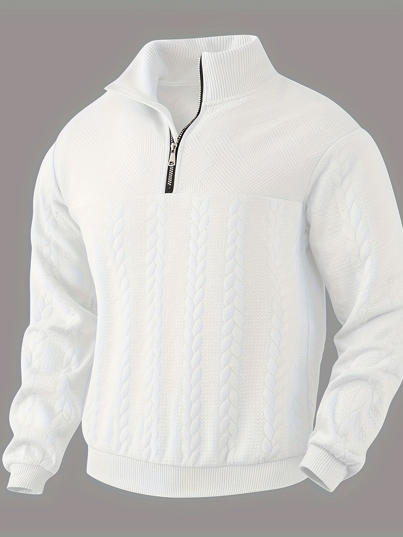 Rafael™ Koszula Męski sweter vintage z zamkiem